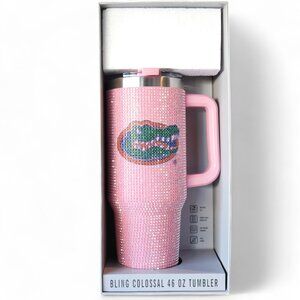 UF Florida Gators Pink Bling Tumbler 46 Oz Insulated Rhinestone Christmas Gift
